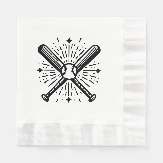 Serviette En Papier baseball vintage (Devant)