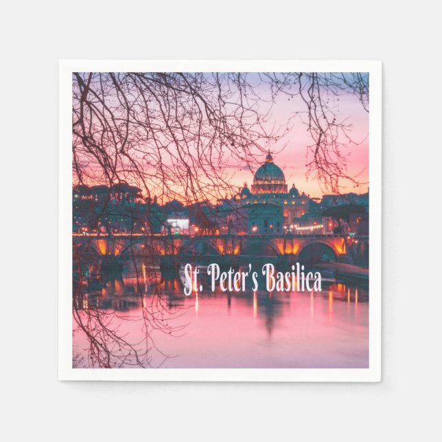 Serviette En Papier Basilique Saint-Pierre, Rome, Italie (Devant)