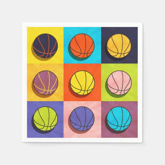 Serviette En Papier Basket-ball Art pop (Devant)