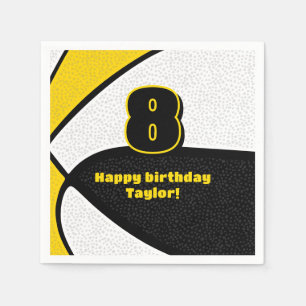 Serviette En Papier basket-ball en or noir filles garçons