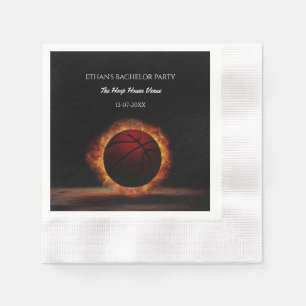 Serviette En Papier Basket-ball / fête d'anniversaire Orange Black