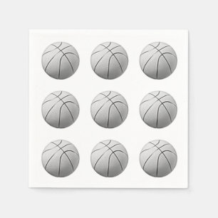Serviette En Papier Basket-ball noir et blanc