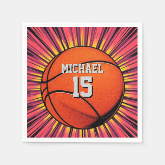 Serviette En Papier Basket-ball Votre nom Pop Art