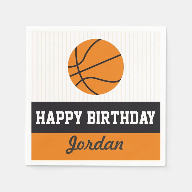 Serviette En Papier Basketball Anniversaire Papier Napkins (Devant)