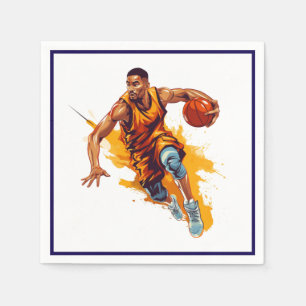 Serviette En Papier Basketball Cocktail Taille Napkins