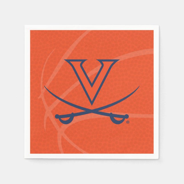 Serviette En Papier Basketball des Cavaliers de Virginie (Devant)