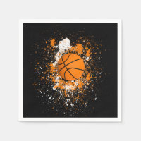 Basketball Grunge Paint Splatz orange Noir
