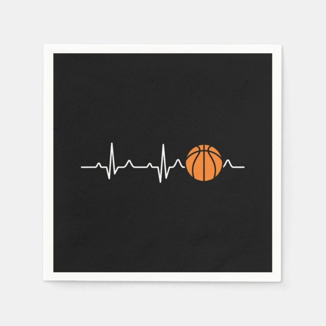 Serviette En Papier Basketball Heartbeat (Devant)