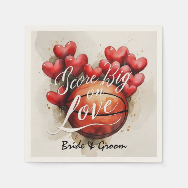 Serviette En Papier Basketball mariage thème (Devant)