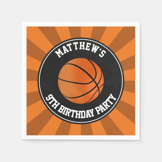 Serviette En Papier Basketball Party Papier Cocktail Napkins (Devant)
