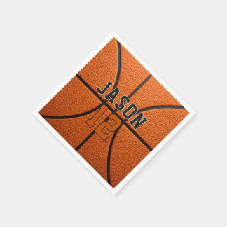 Serviette En Papier Basketball Personnalisé avec Nom et Âge
