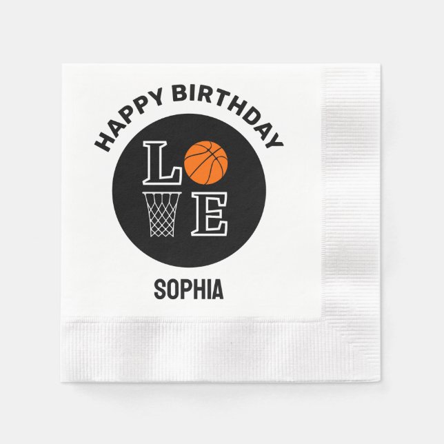 Serviette En Papier Basketball Player Girl, Basketball Girl  Birthday (Devant)