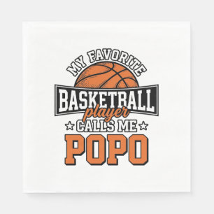 Serviette En Papier Basketball Popo Drôle Vintage Sports Design_1