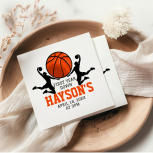 Serviette En Papier Basketball première année bas 1er anniversaire