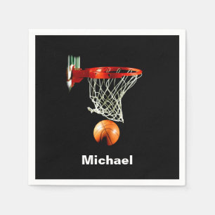 Serviette En Papier Basketball Remplacez par votre nom