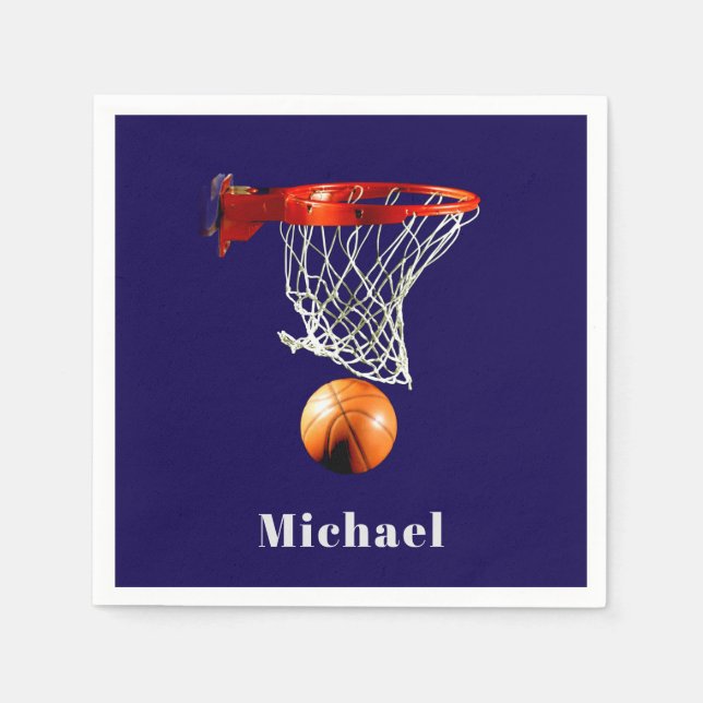 Serviette En Papier Basketball Replace with Your Name (Devant)