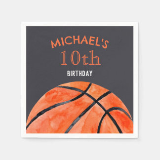 Serviette En Papier Basketball Sports Boy 10th Birthday Party