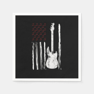 Serviette En Papier Bass Flag USA Guitare Amérique Guitariste Musique