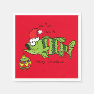 Serviette En Papier Basse de Noël amusant Pêche Poisson Cute Cartoon