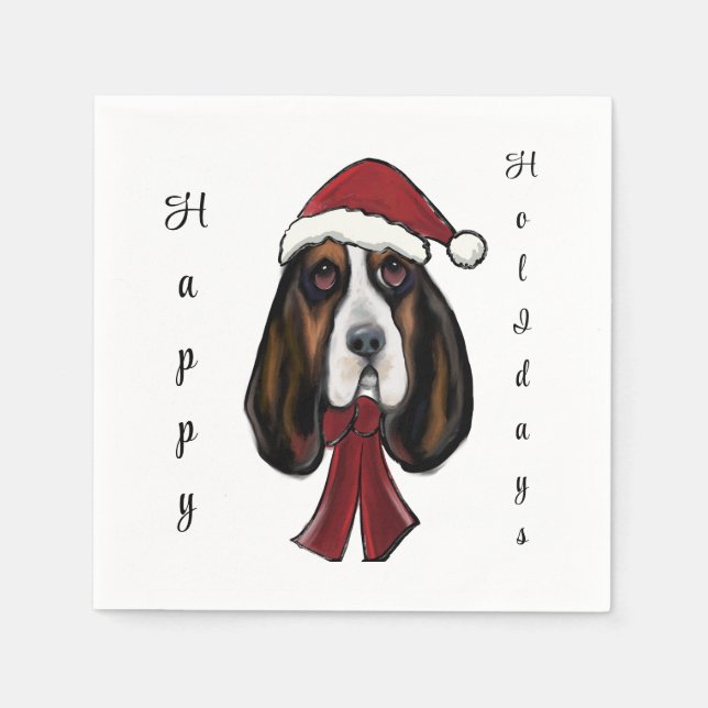 Serviette En Papier Basset Hound     (Devant)