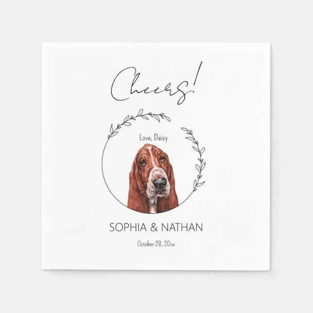 Serviette En Papier Basset Hound Mariage Cocktails  simples serviettes (Devant)