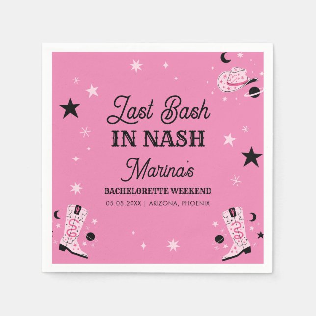 Serviette En Papier Bassin rose Dernier à Nash Nashville Bachelorette (Devant)