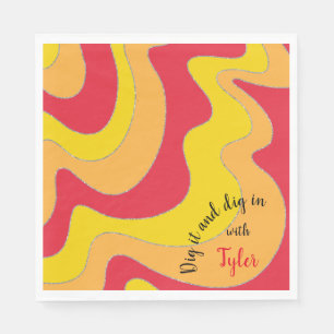 Serviette En Papier Bat BM ou bar Mitzvah Napkin Waves