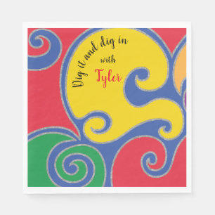 Serviette En Papier Bat BM ou Barre Mitzvah Napkin Grilles