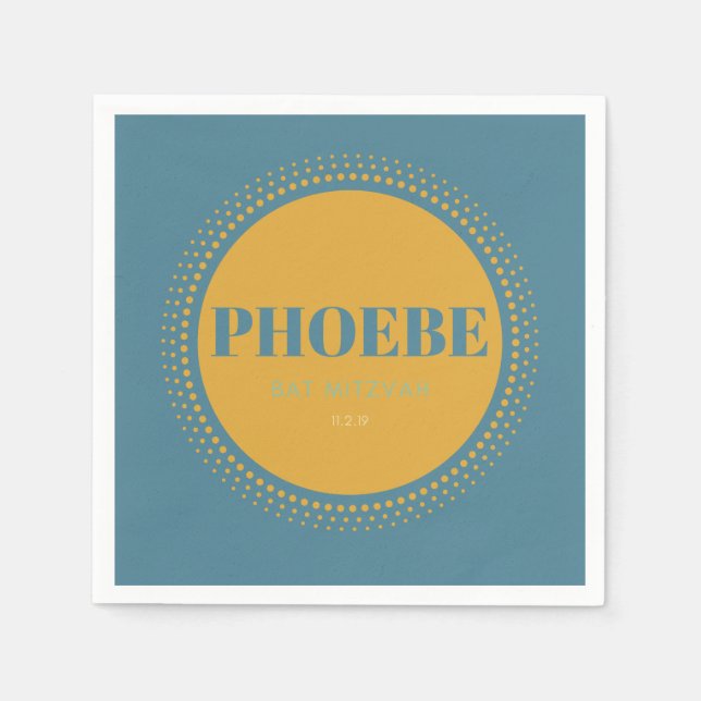 Serviette En Papier Bat mitzvah Napkin - Phoebe (Devant)