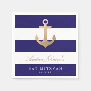 Serviette En Papier Bat mitzvah nautique de marine