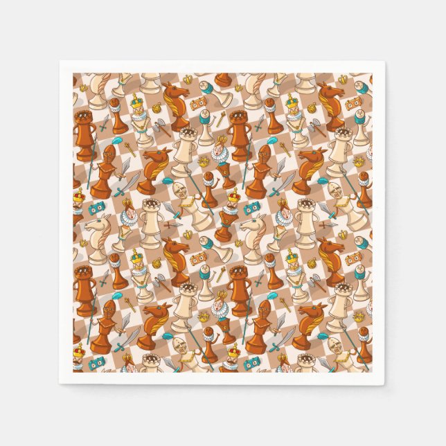 Serviette En Papier bataille d'échecs (Devant)