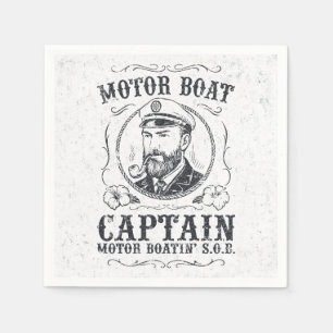 Serviette En Papier Bateau à moteur Capitaine Funny Pontoon Bateau