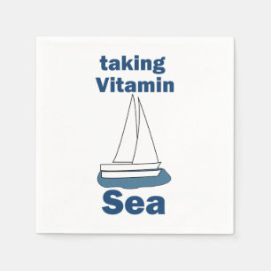 Serviette En Papier Bateau à voile Vitamin Sea Drôle de fête nautique