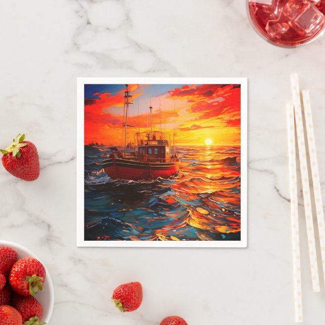 Serviette En Papier Bateau Ai (En situation)