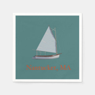 Serviette En Papier Bateau de chat Nantucket. Serviettes Cocktail Sail
