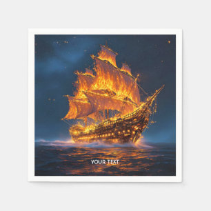 Serviette En Papier Bateau de feu mignon de fantaisie mer