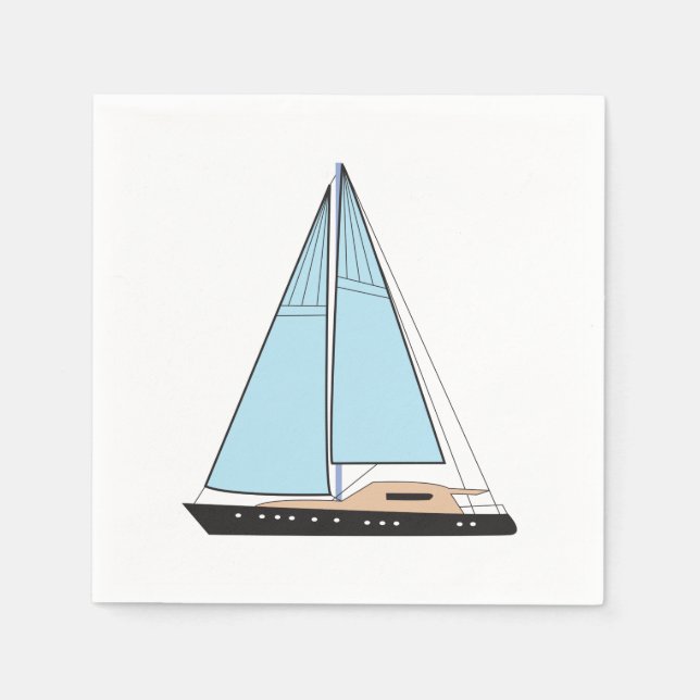 Serviette En Papier Bateau De Voilier De Luxe (Devant)