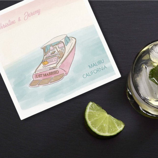 Serviette En Papier Bateau juste marié pour mariage (Créateur téléchargé)