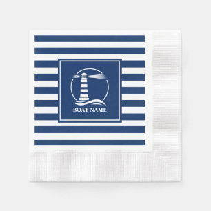 Serviette En Papier Bateau ou nom Classic Lighthouse avec Bleu