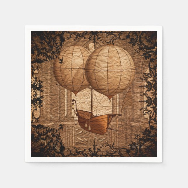 Serviette En Papier Bateau victorien Grunge Steampunk (Devant)