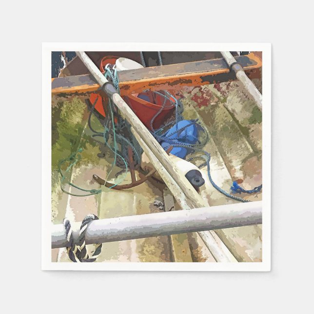 SERVIETTE EN PAPIER BATEAUX (Devant)