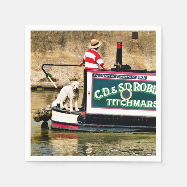 SERVIETTE EN PAPIER BATEAUX CANAL UK (Devant)