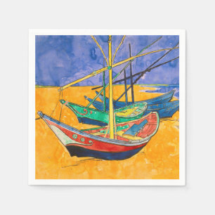 Serviette En Papier Bateaux de Van Gogh Impressionnisme Plage