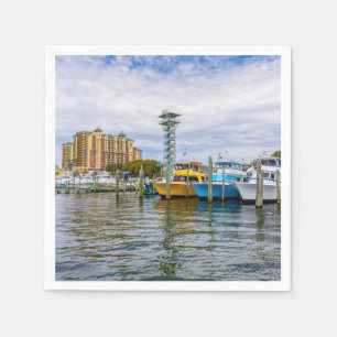Serviette En Papier Bateaux stationnés Destin Florida Harbor Papier se