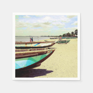 Serviette En Papier Bateaux sur la plage tropicale
