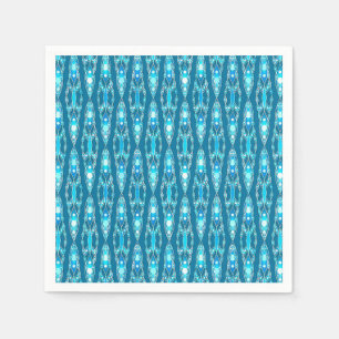 Serviette En Papier Batik Tribal - Bleu Océan et Aqua
