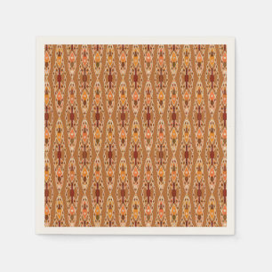 Serviette En Papier Batik Tribal - Rouille, Terracotta et Beige