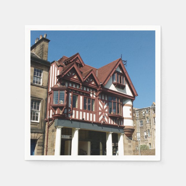 Serviette En Papier Bâtiment en chêne Tudor, Edimbourg, Ecosse (Devant)