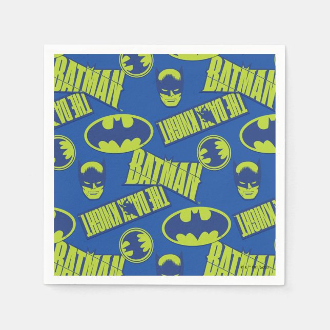 Serviette En Papier Batman - Le Motif du Chevalier foncé (Devant)