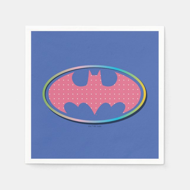 Serviette En Papier Batman | Logo Pink Polka Dot (Devant)